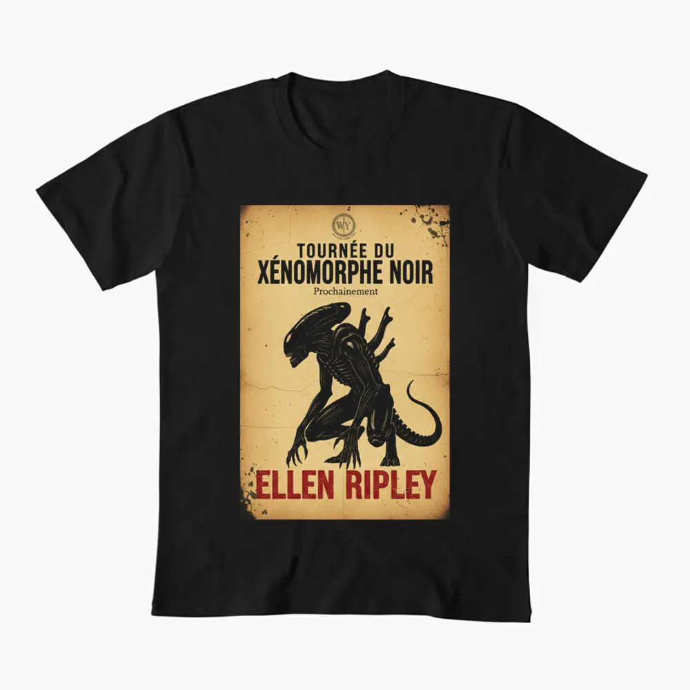 Tournee du xenomorphe noir Sci-Fi Alien Gift T-Shirt Weyland LV-426 Horror movie Short Sleeve Graphic clothes All size tops