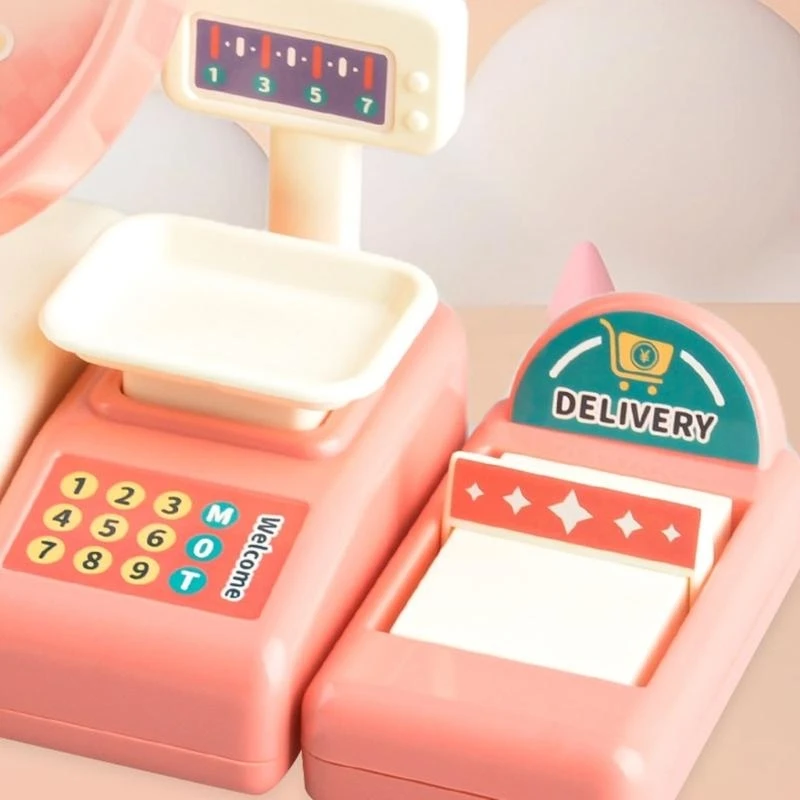 Shopping realistico finta giocate giocattolo giocattolo cassa cassa giocattolo gioco ruolo da banco supermercati Toy