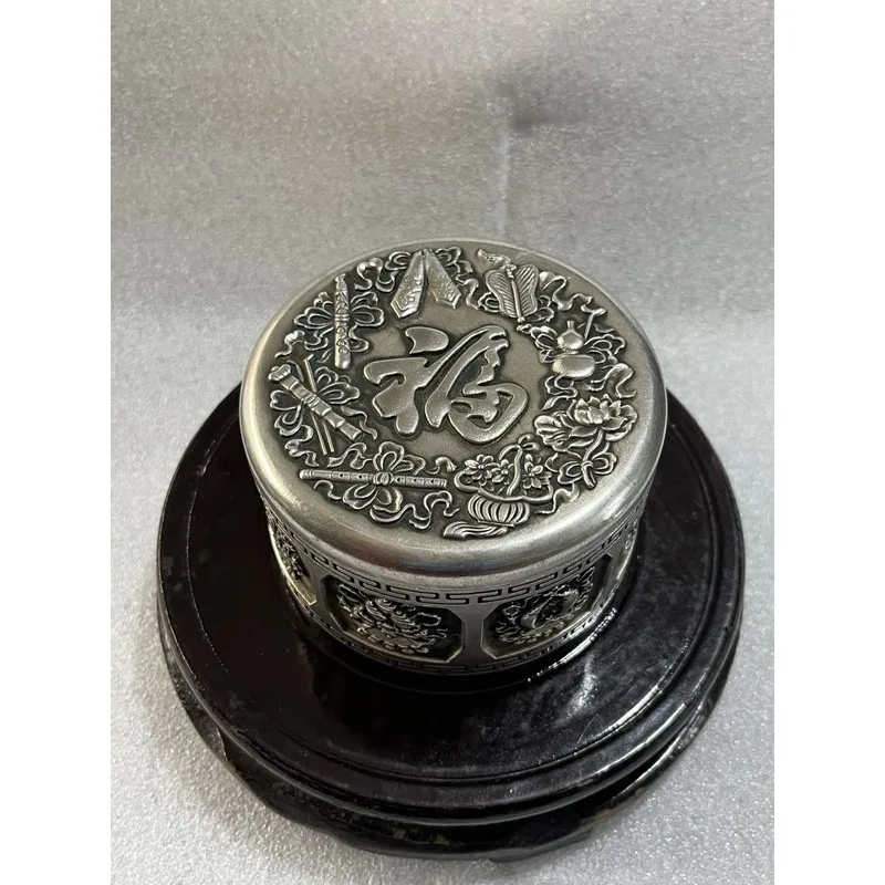 Antique wholesale imitation bronze and nickel silver eight-precious metal tea caddy, decorative craft piece