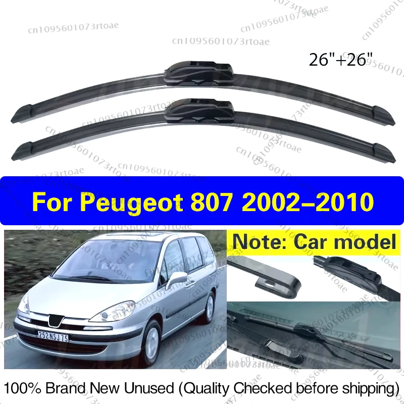 

Car Wiper Blades For Peugeot 807 2002 - 2010 Soft Rubber Windshield Windscreen Front Window Blades 26"+26" Car Accessories