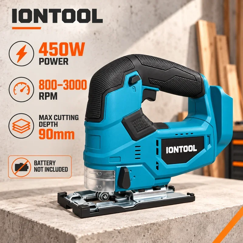 IONTOOL Variable Speed Cordless Jigsaw 90mm Depth for Woodworking Metal Cutting and Home Renovation Tool Only