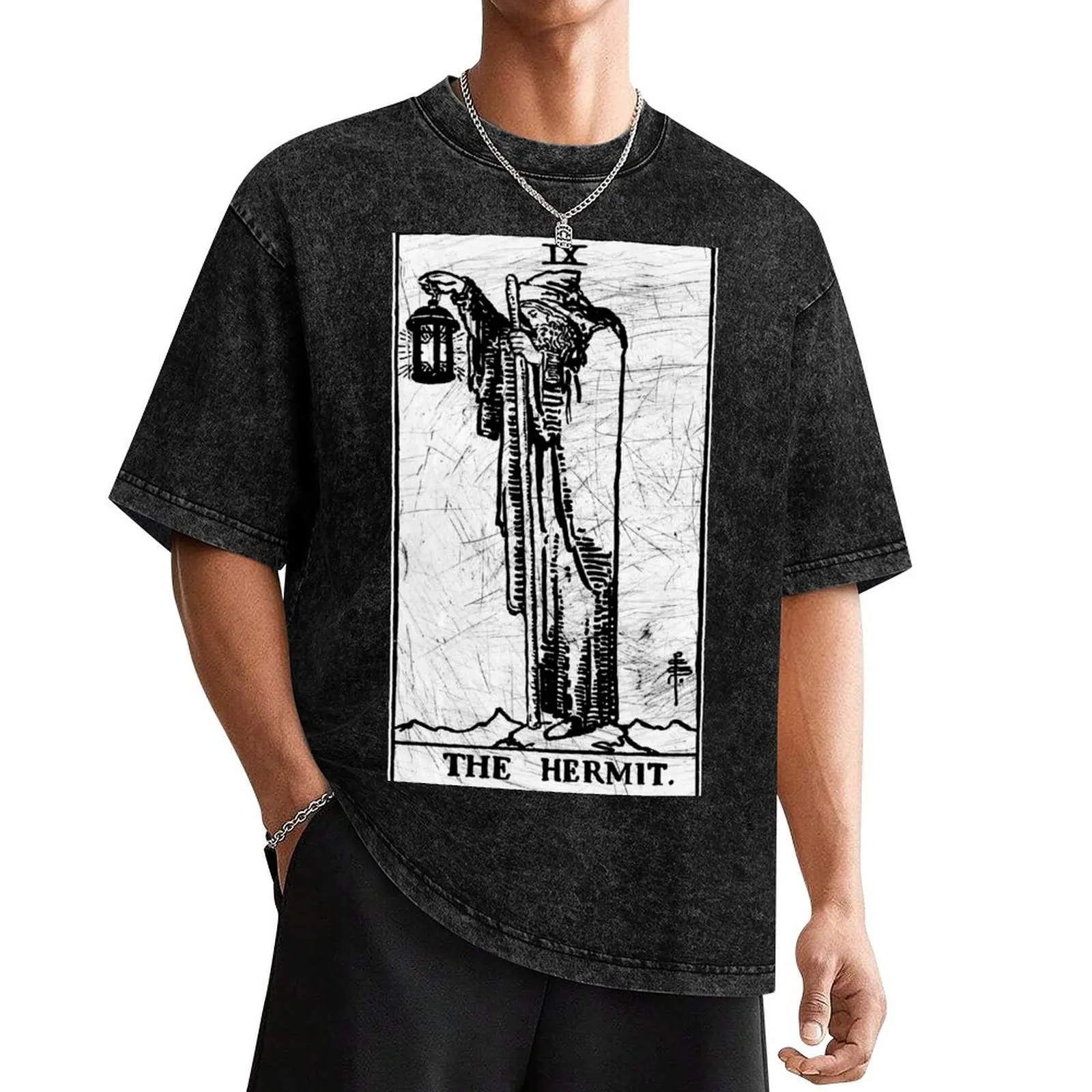 The Hermit Tarot Card - Major Arcana - fortune telling - occult T-Shirt clothes Personalized t-shirt Men's t shirts