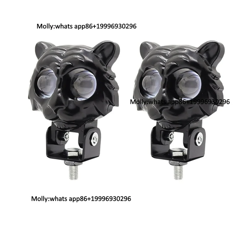 MisunAuto New for Model Electric Motorcycle Lighting System-Yellow LED Headlights Front Spotlights Two-Color Lens 1 Year