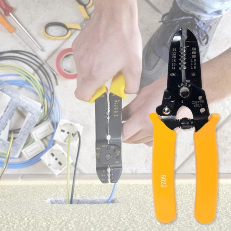 Y6GD Multifunctional Wire for Efficient Stripping Cutting Crimping with Ergonomic Handle Electrician DIY Enthusiasts