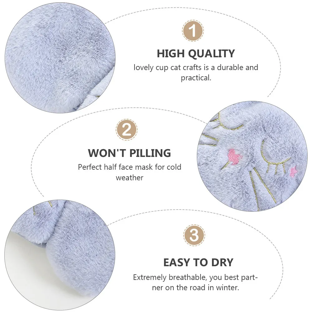 

5Pcs Winter Face Ear Mask Thickened Half Face Cover Warm Windproof Dustproof Breathable Mask for Outdoor Sports Riding Jogging