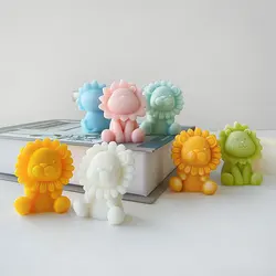 3d three-dimensional lion hand soap mold, liquid fondant cake mold candle silicone mold aromatherapy plaster decoration tool