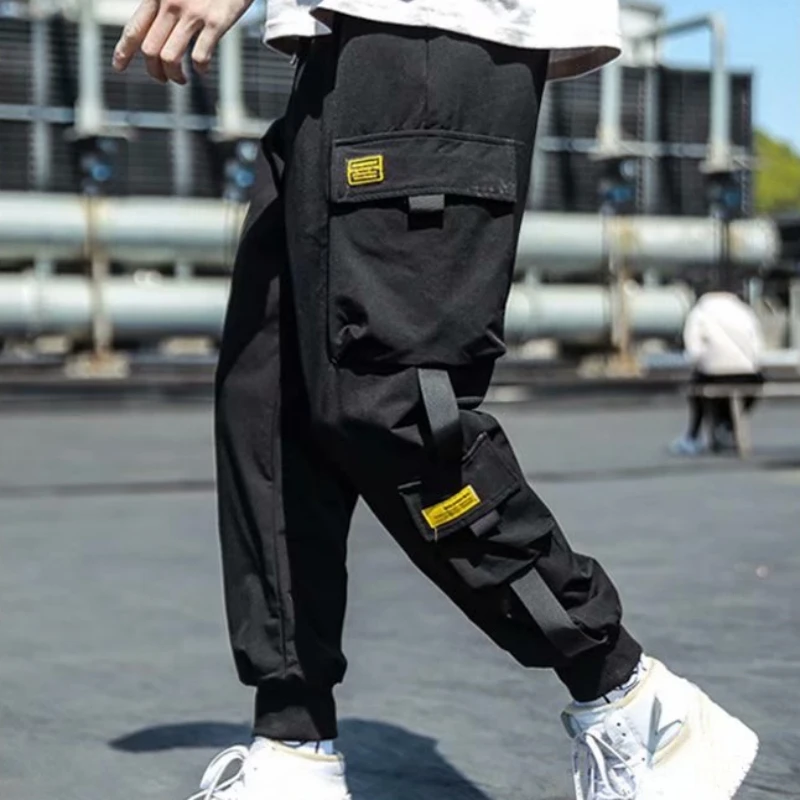 2024 New Fashion Men\'s Cargo Pants Casual Hip Hop Hit Color Multiple Pockets Trousers Streetwear Sportswear Sweatpants Clothes