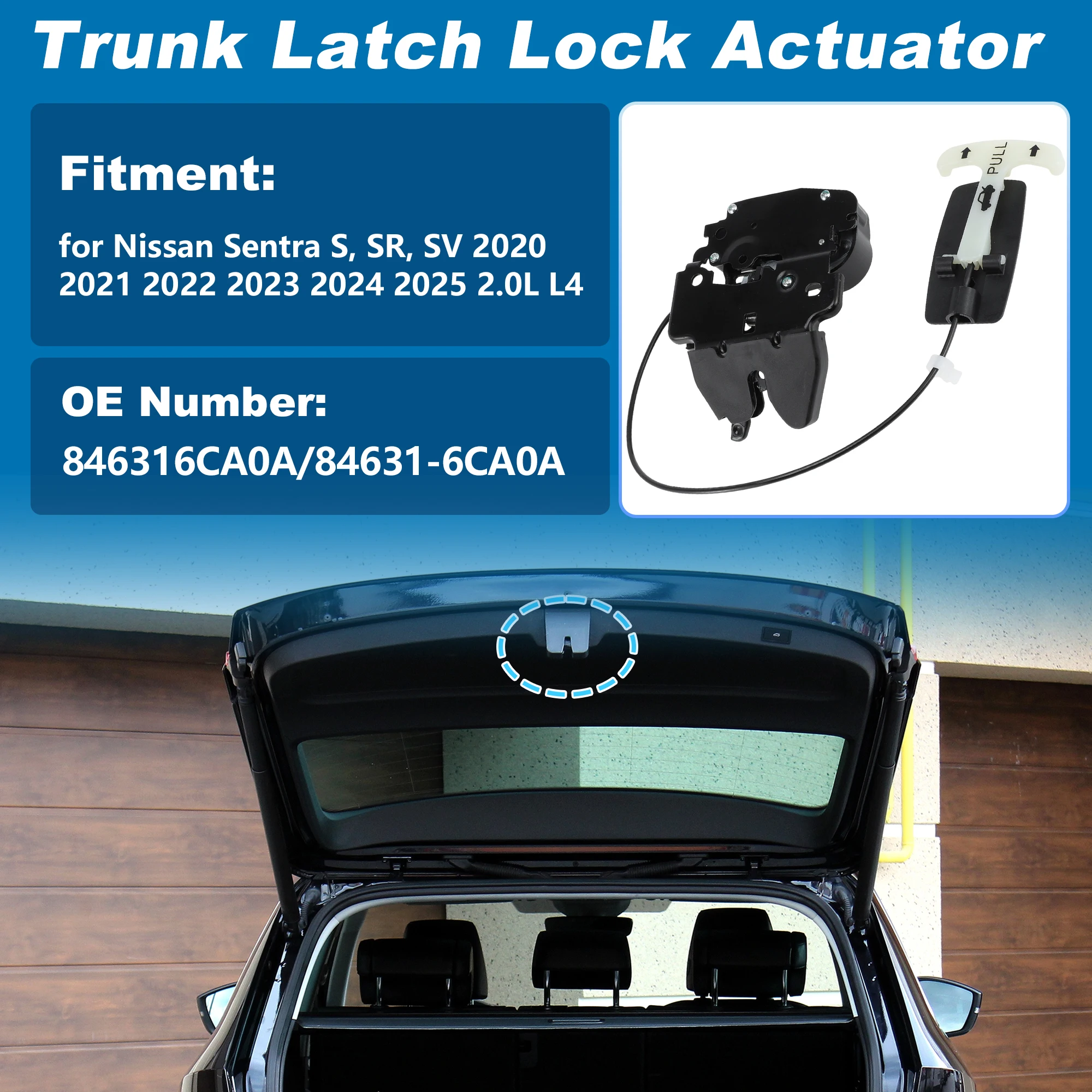 

UXCELL Trunk Tailagte Lock Actuator for Nissan Sentra 2020-2025 2.0L 84631-6CA0A 3 Pin
