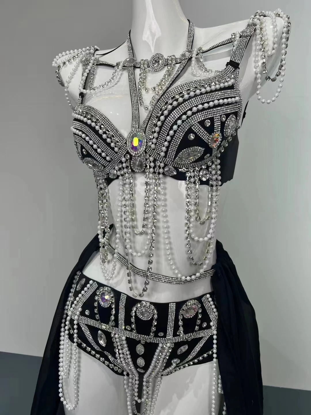 الفاخرة لامعة الراين بيكيني ارتداءها ملهى ليلي بار مثير زي المغني راقصة المرحلة نادي حفلة عيد ميلاد مهرجان الهذيان الزي