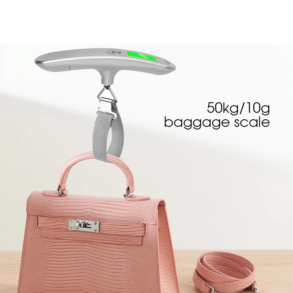 50kgX10g Bilancia Elettronica Pesi Bilancia Valigia elettronica Bilancia per bagagli Valigia da viaggio digitale Strumento di pesatura da pesca