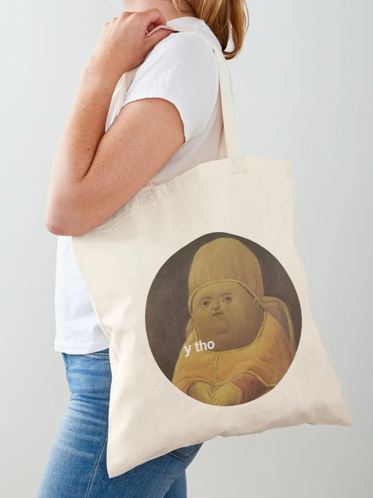 

y tho memes medieval pope baby parody painting HD HIGH QUALITY ONLINE STORE Tote Bag woman shopping bag hand bags