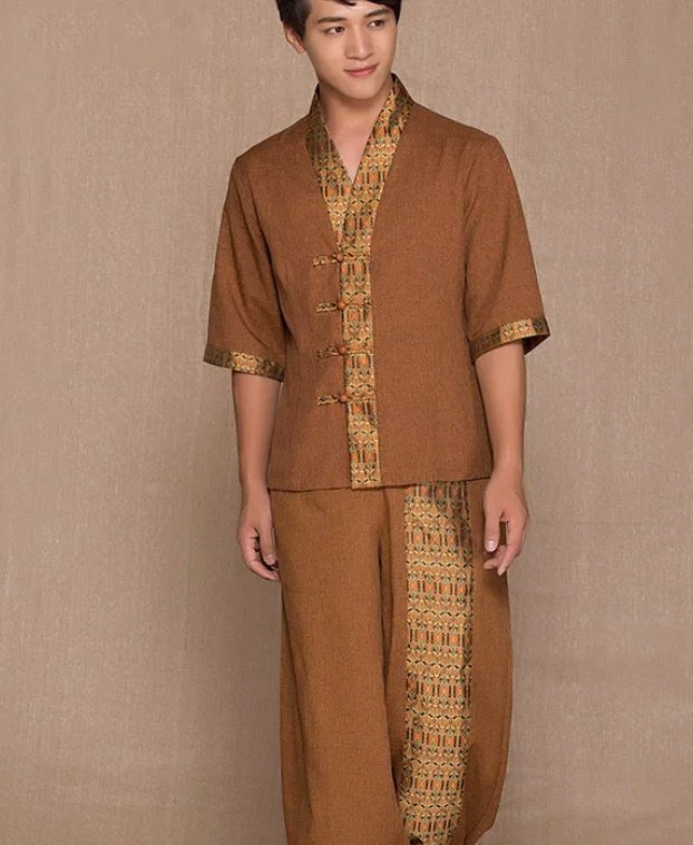 

Тайская униформа для СПА: винтажный рабочий костюм из Таиланда (топ и брюки)