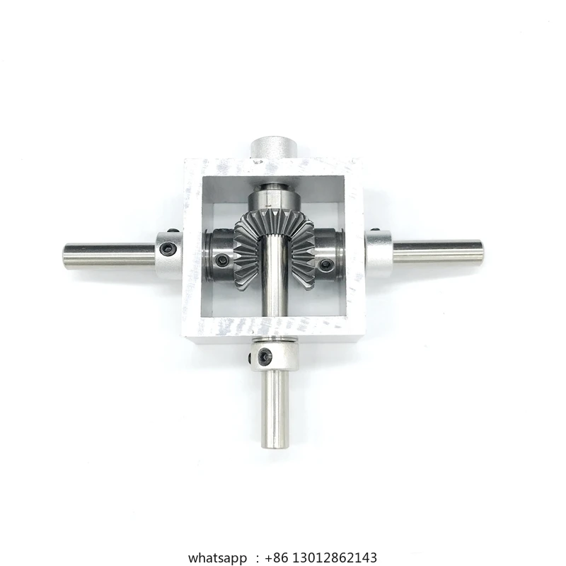 

90 degree right angle T-type bevel gear rotator, one in and two out positive and reverse reversing gearbox 1:1 guide box