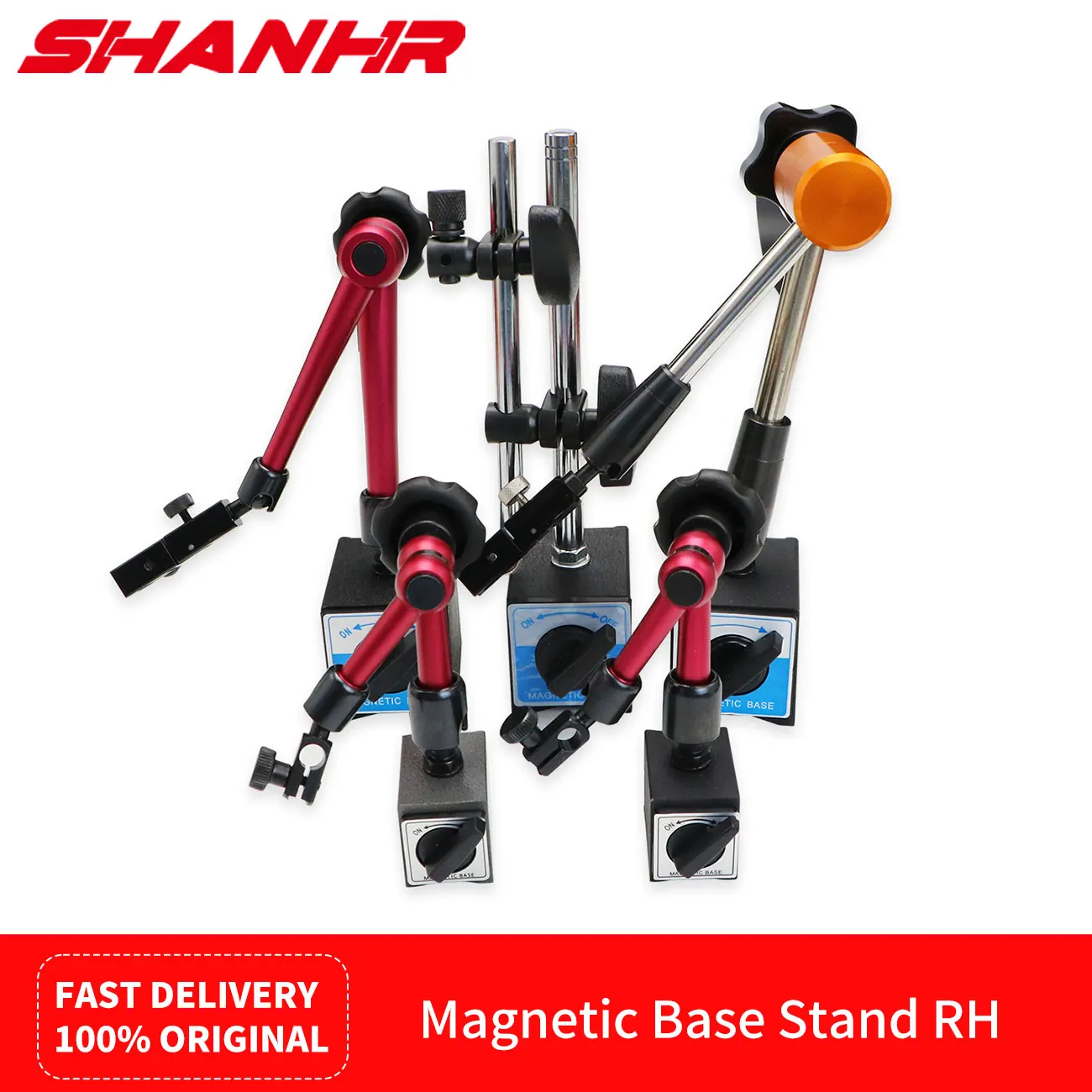 SHANHR Magnetic Base Stand with Fine Adjustment Adjustable Holder for Digital Dial Test Indicator Gauge