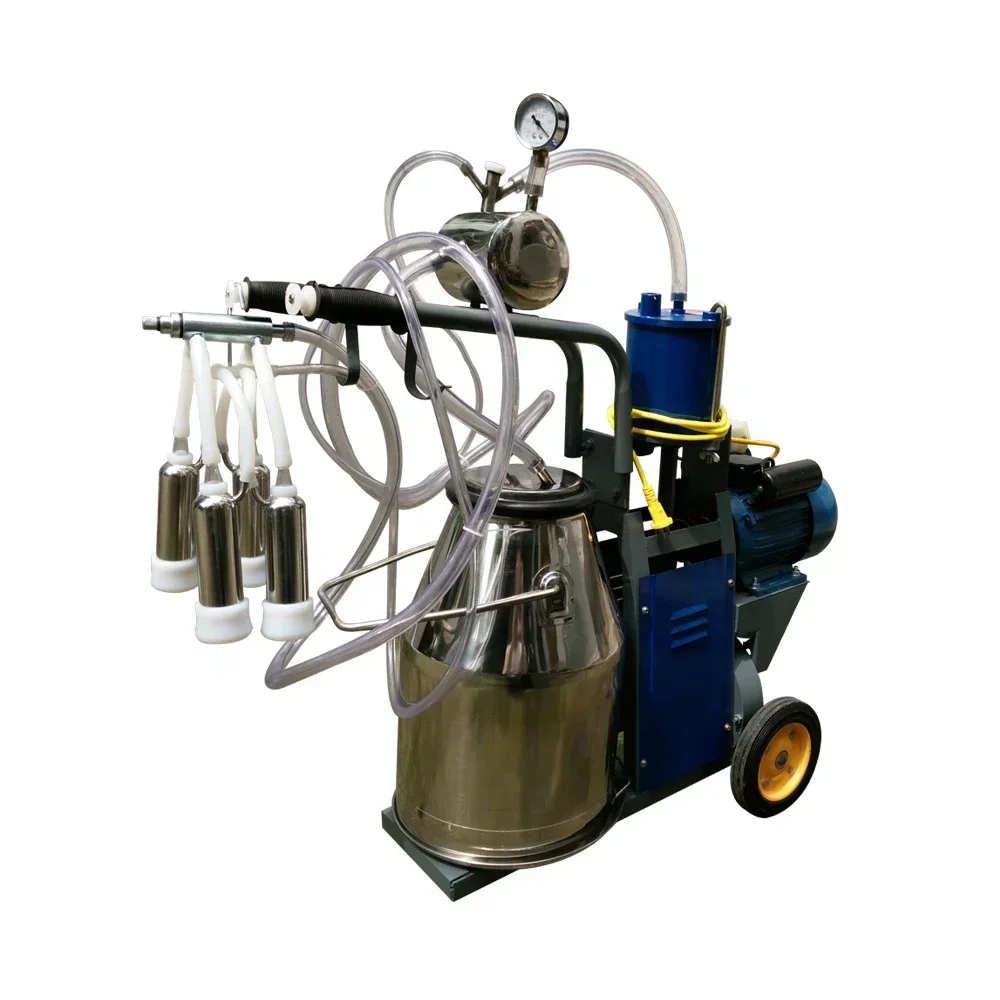 Vacuum Pulsation Milking Machine Large Capacity Electric Milk Suction Machine Farm Vacuum Pump Removable for Cows and Goats