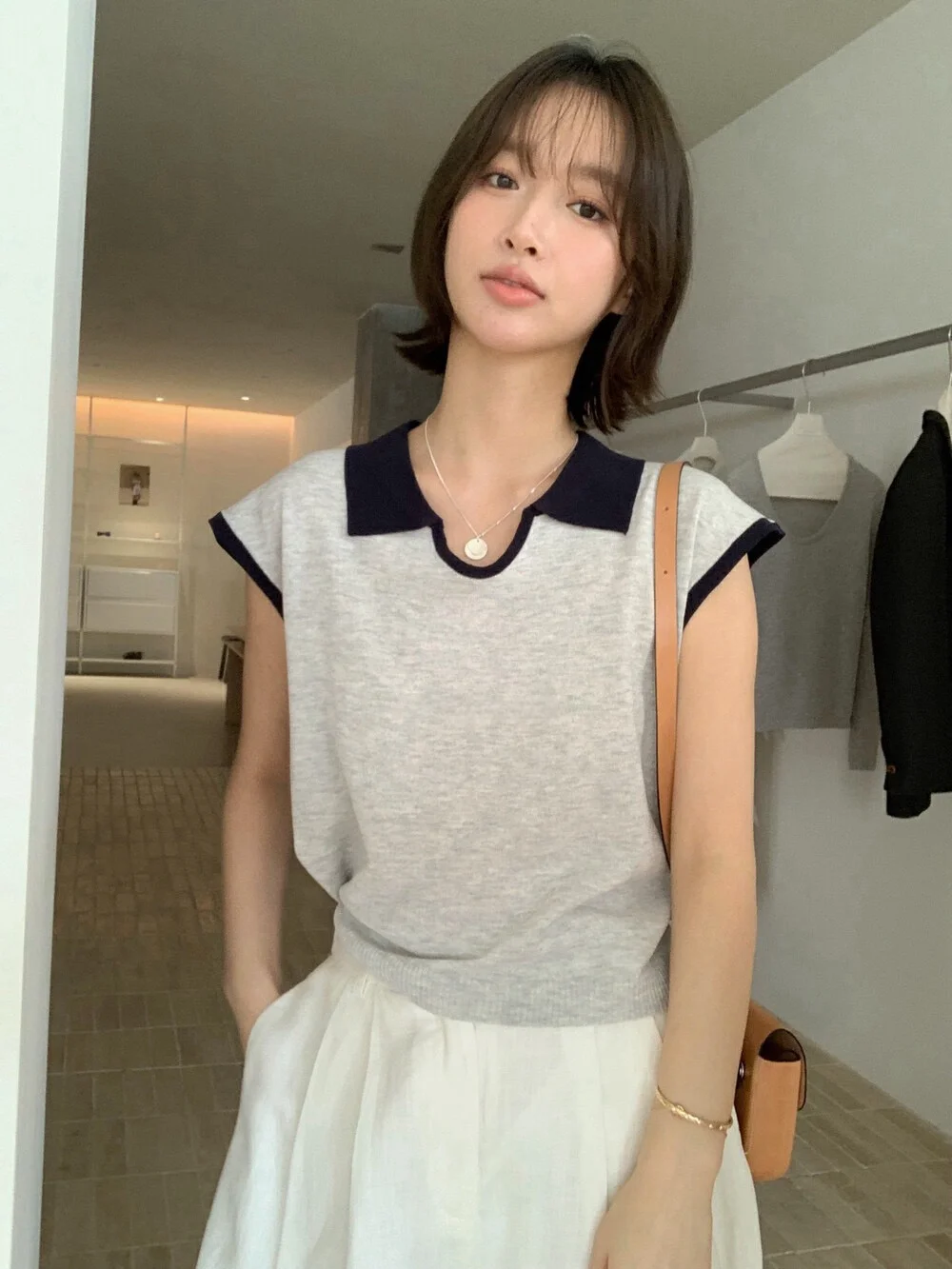 

3Colors 2025 Summer korean style Color Patch Short Sleeve Knitted t-shirt Womens Cropped tops Tees shirt femme (W11201