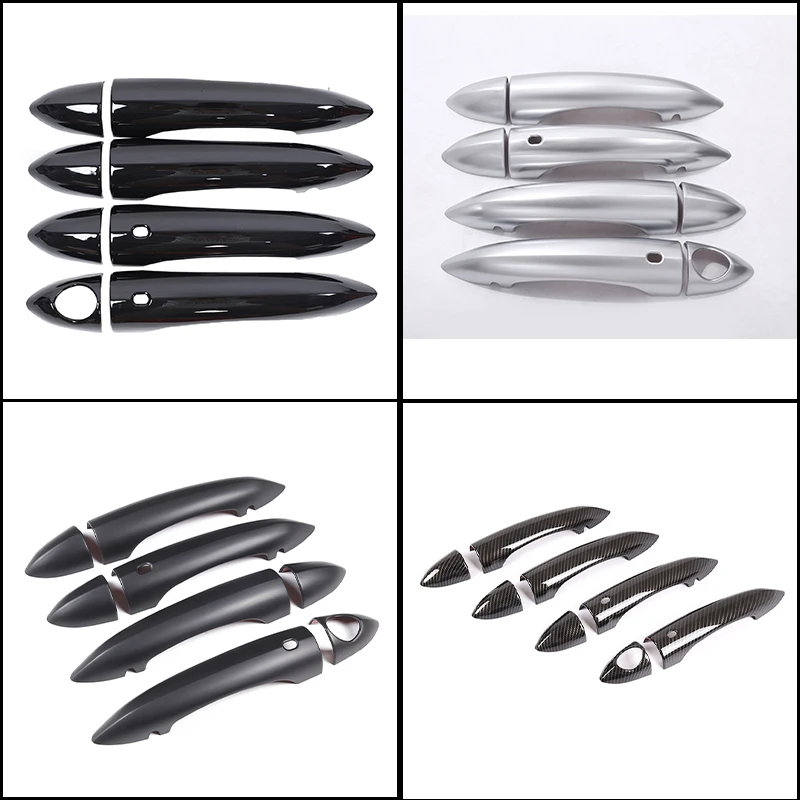8Pcs ABS Carbon Fiber Door Handle Trim For Alfa Romeo Giulia/Stelvio/Tonale Full 4-Door Set with Sensor Hole Exterior Accessori