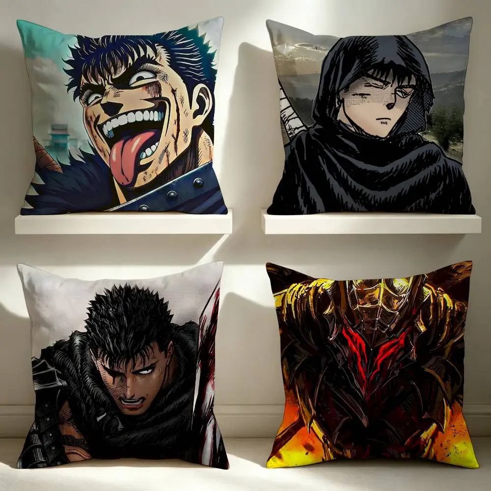 Top-selling Anime Berserk Guts  Square Pillow Case Multi Sizes For Car Home Bedroom Decor Custom Valentine Gifts
