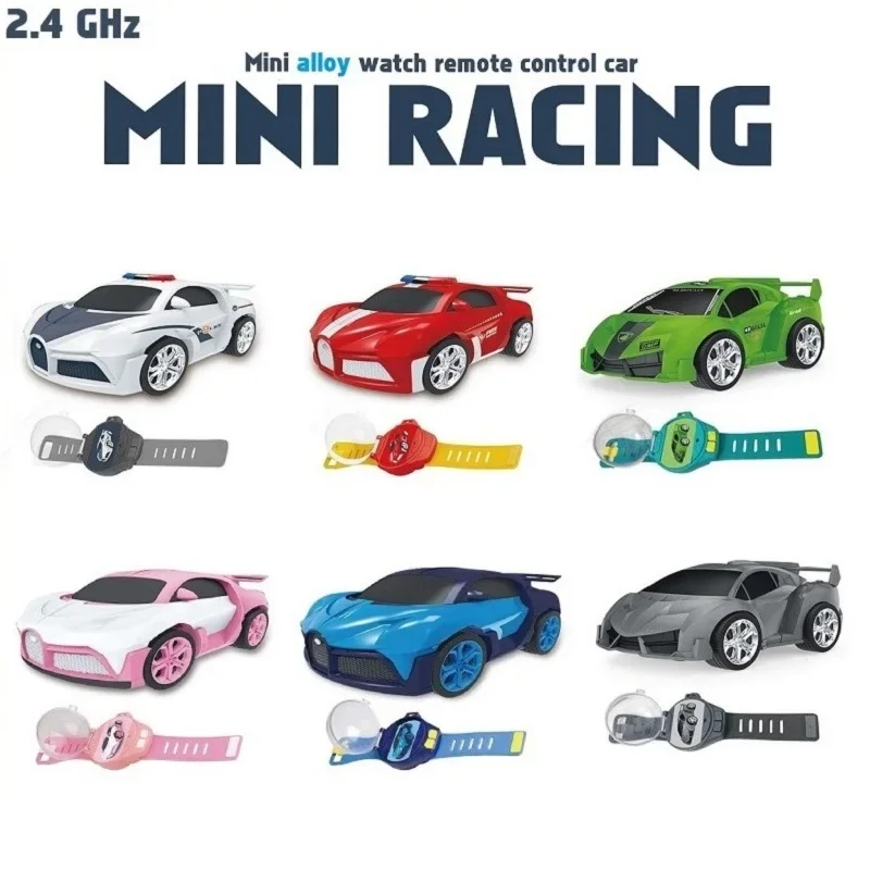 Mini RC Remote Control Car Children Cartoon  Watch Toys Electric Wrist Rechargeable Wrist Racing Cars Watch For Boys Girls Gift