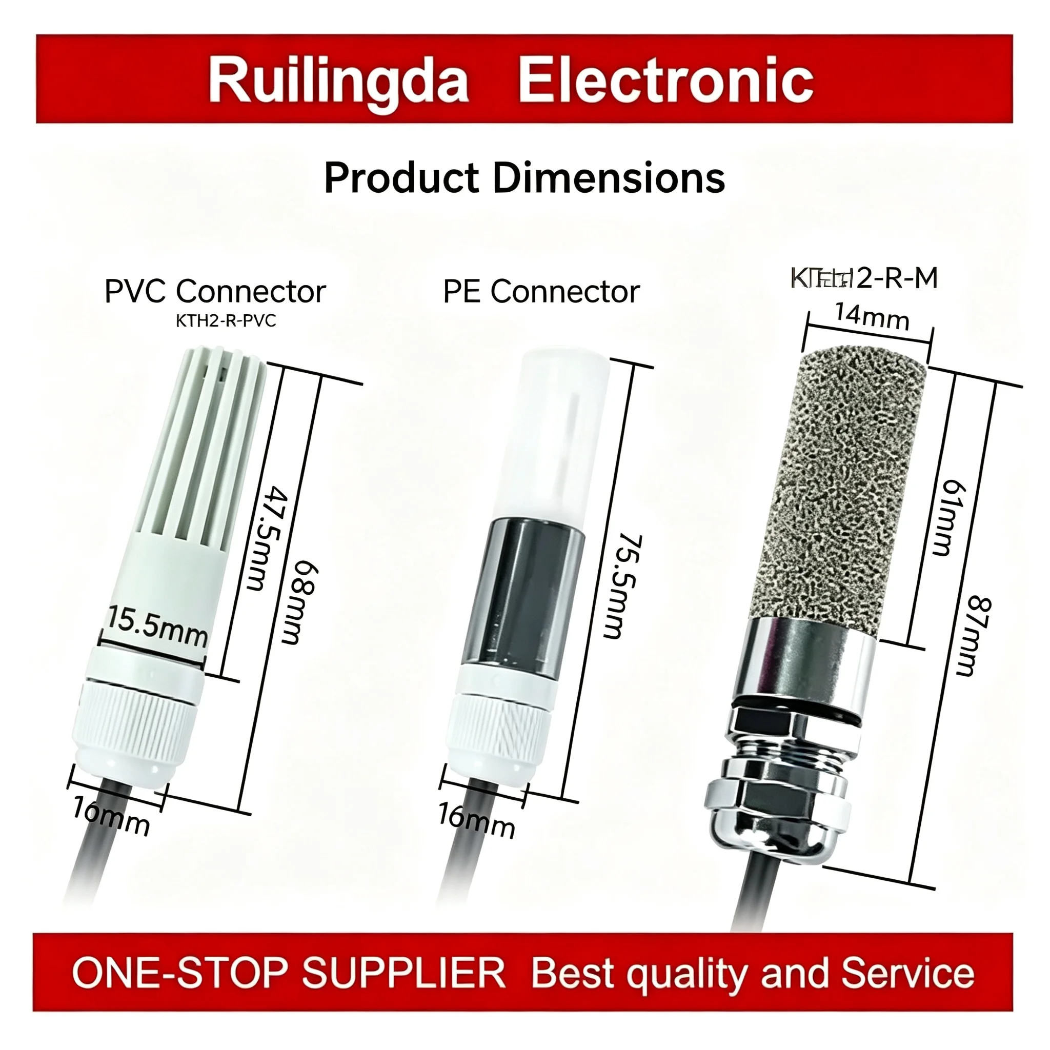 EBYTE KTH2-R Series KTH2-R-PVC KTH2-R-M KTH2-R-PE Probe-Type RS485 Temperature and Humidity Transmitter