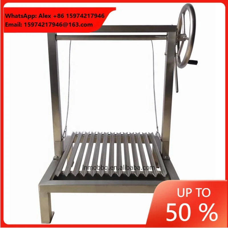 Stainless Steel Santa Maria Grill Free Standing Argentine Grill With Feet