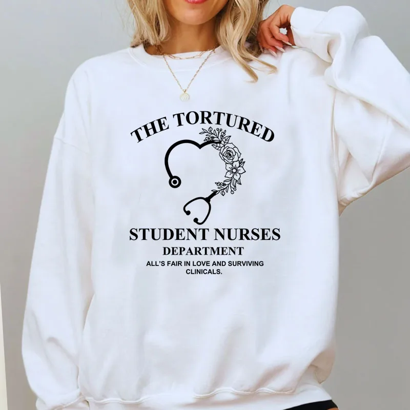 Student Nurse Funny Sweatshirt Women Female Future Nurse Humor Nursing Crewneck Sweatshirts Harajuku Pullover Women's Clothes