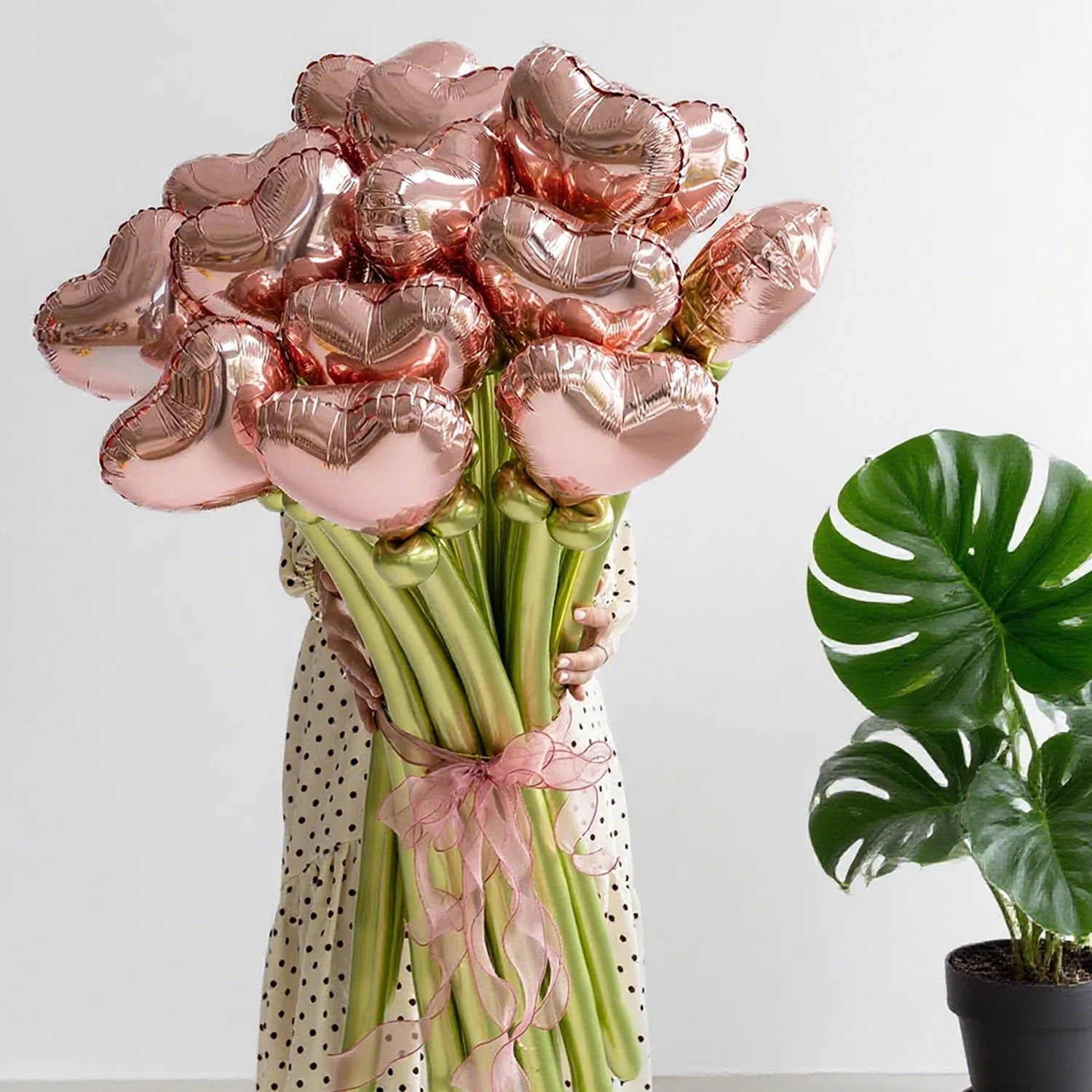 Love balloon bouquet set, red and green latex DIY long balloons forAnniversary, Wedding, Valentine's Day,birthday parties - 2