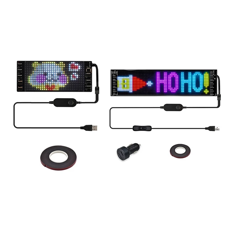 LED Pixel Panel,USB 5V Flexible LED Module RGB Scrolling Text Animation Display,Bluetooth APP,16X64 Leds 9.2X37.2 Cm Durable