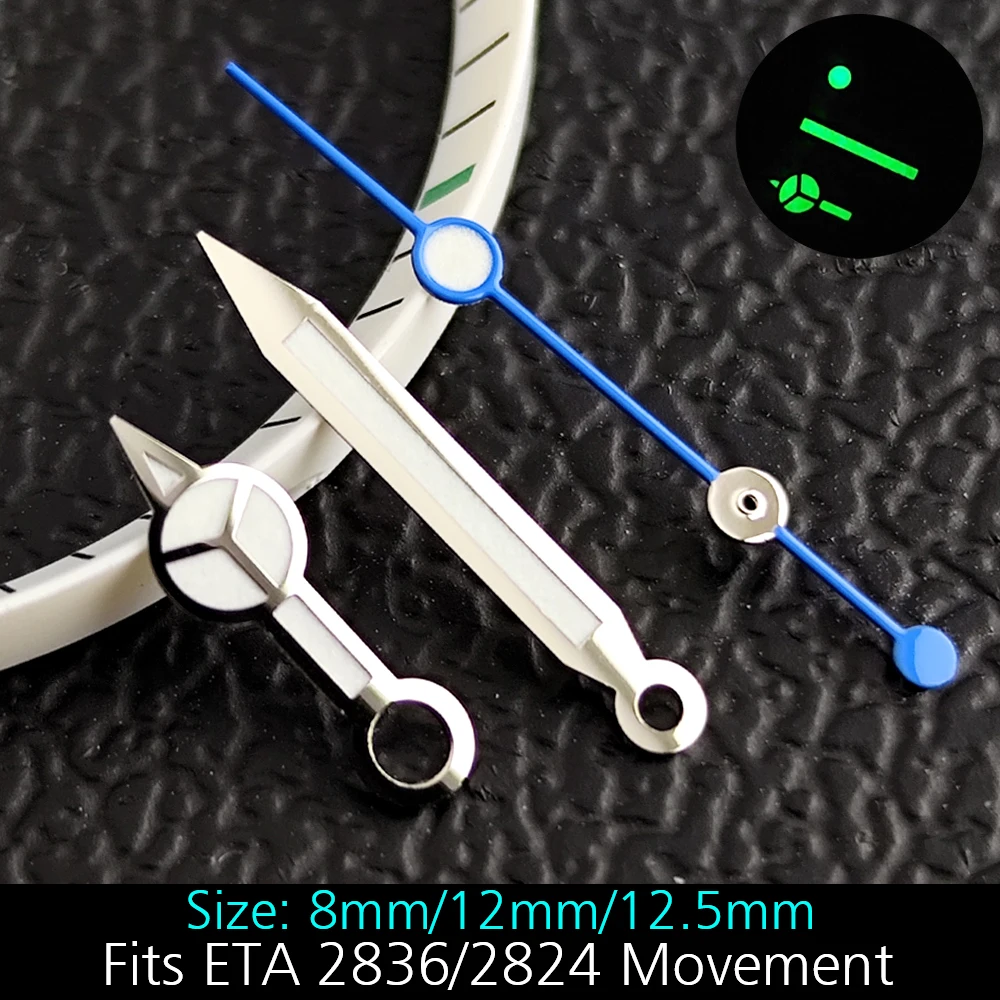 Uhrzeiger Grün/Blau Leuchtende Zeiger Passend für NH35/ETA2824/Miyota8285 Uhrwerke Zubehör Armbanduhrenteile für Herren NH35 Zeiger – Detail 7