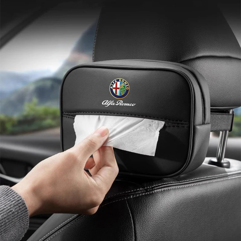 Car Interior Tissue Storage Box Auto Armrests Sunshades Seat Accessories For Alfa Romeo Giulietta Mito 159 Giulia Stelvio 156