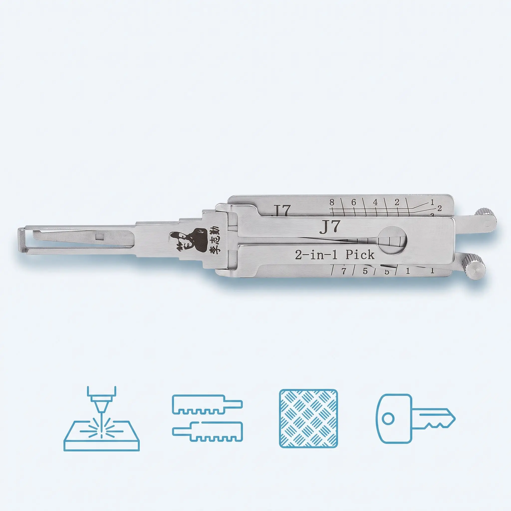 Multi Model 2-in-1 Auto Lock Decoder Pick, Stainless Steel Professional Locksmith Tool for Car Lock Repair & Measurement