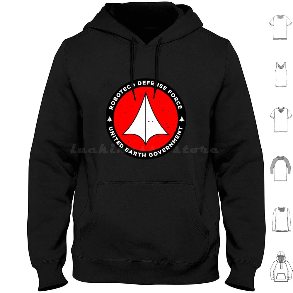 Defense Force 03 Hoodies Long Sleeve Anime Japan Macross Manga Mecha Robot Robotic Robotics Robots Sdf 1 Valkyrie