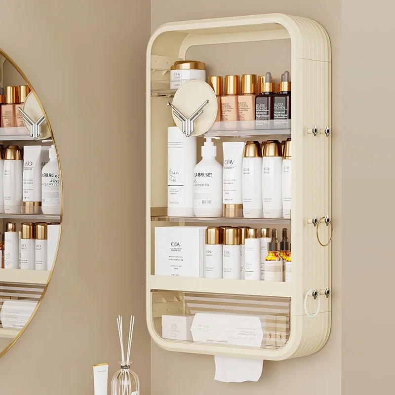 Cosmetics Shelf Bathroom Wall Wall Mounted Storage Rack Bedroom Bathroom Perfume Multifunctional Shelf