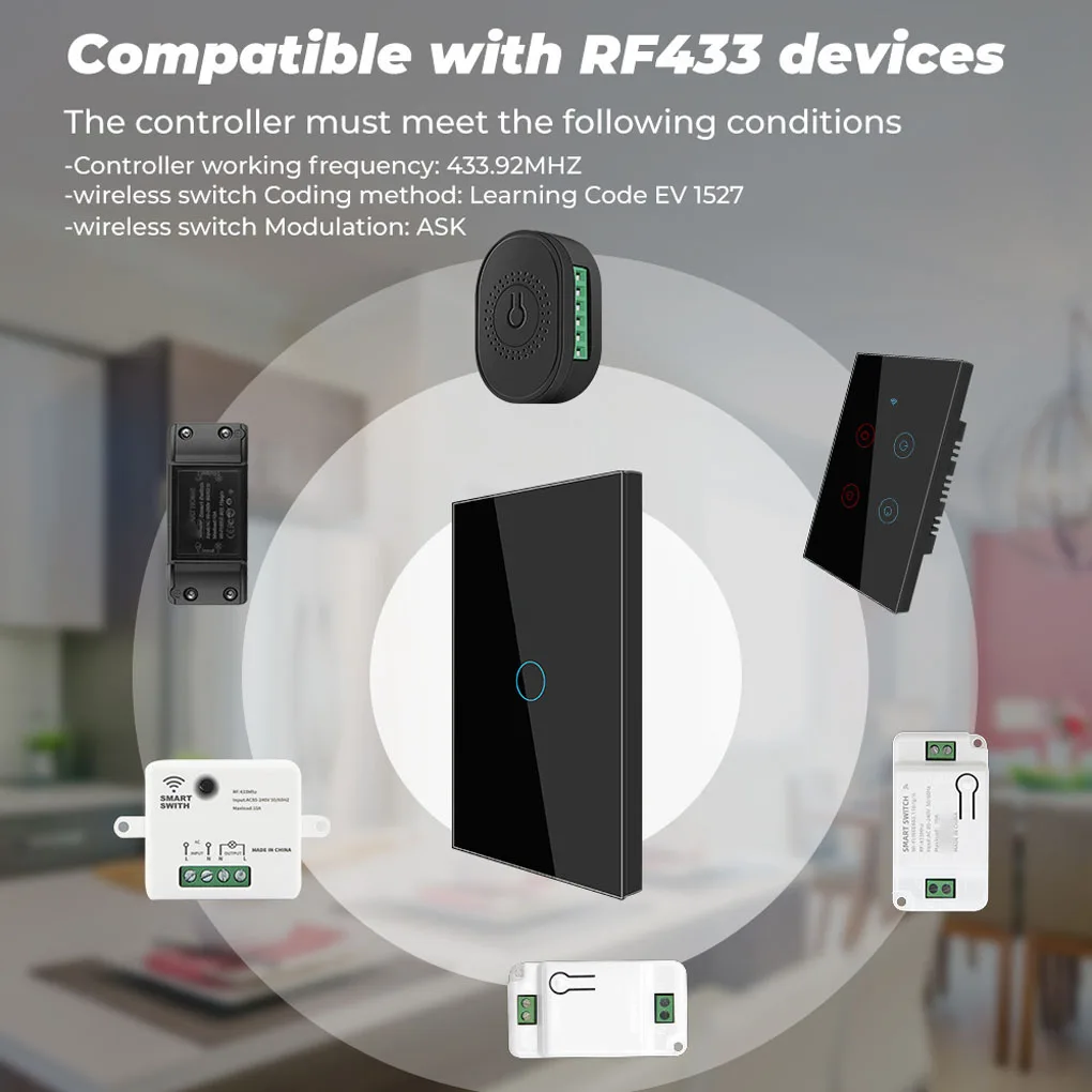US WiFi Tuya Switch 433.92MHz Sensor Switches Sticky Lighting
