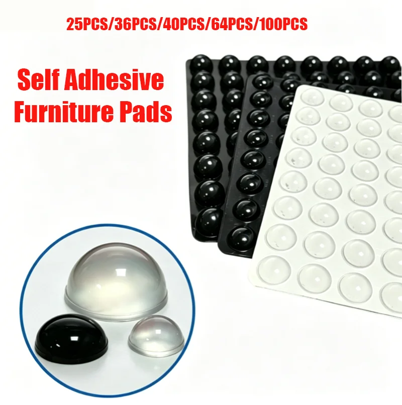 25-100Pcs Soft Silicone Rubber Anti Slip Bumpers Feet Pads Damper Buffer Cabinet Bumpers Silicone Furniture Pads Drawer Door Pad