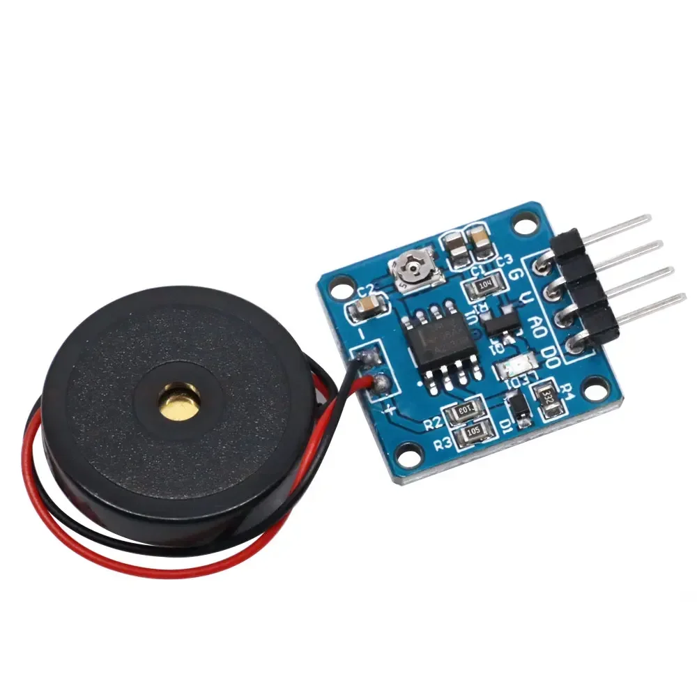 Piezoelectric Shock Sensor Module - 5V DC AD/DO Signal Output for Arduino Projects & Industrial Vibration Monitoring