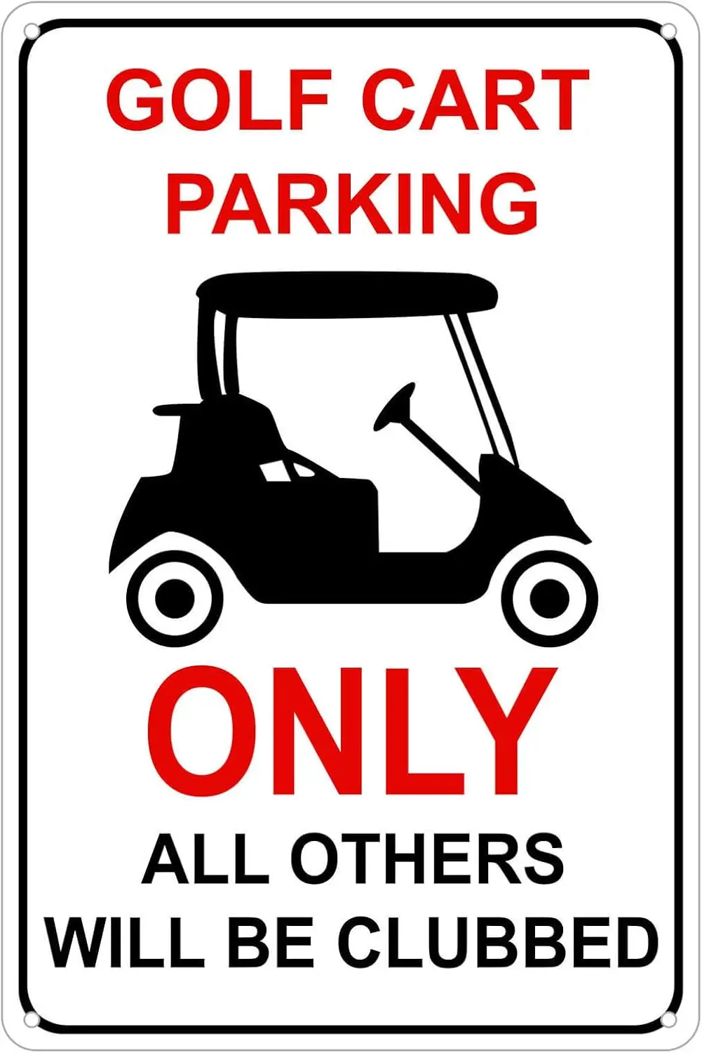 KENSILO Pub Metal Signs Farm Cafe Golf Cart Parking Only Wall Decor Vintage Decorations Tin Sign  --Tin Sign