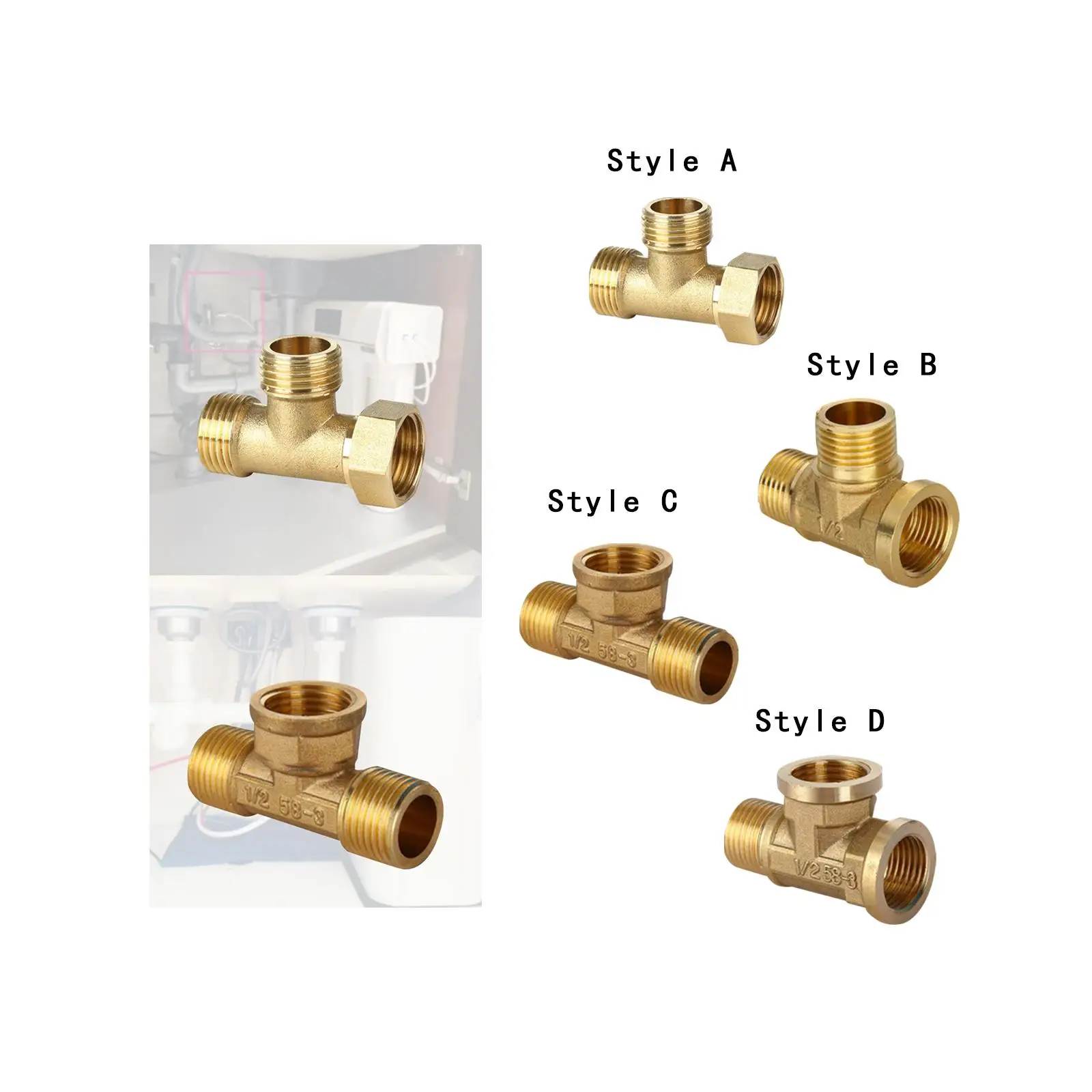 Tee Pipe Fitting Water Pipe Connector Replaces 3 Way Pipe Fitting Hose Fitting for Sprinkler Pipe DIY Furniture Decorative