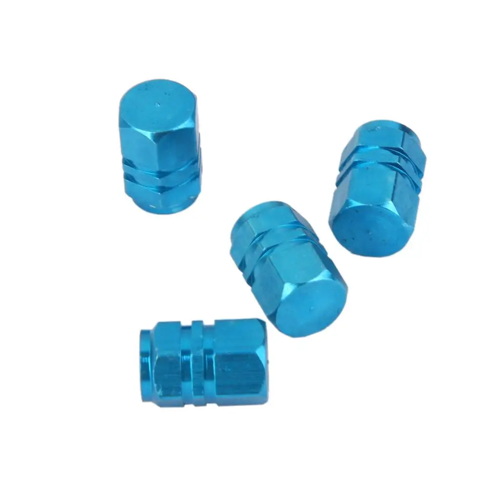 4 pièces en aluminium pneu jantes pneu tige bouchons voiture camion véhicules moto vélo Chrome bleu