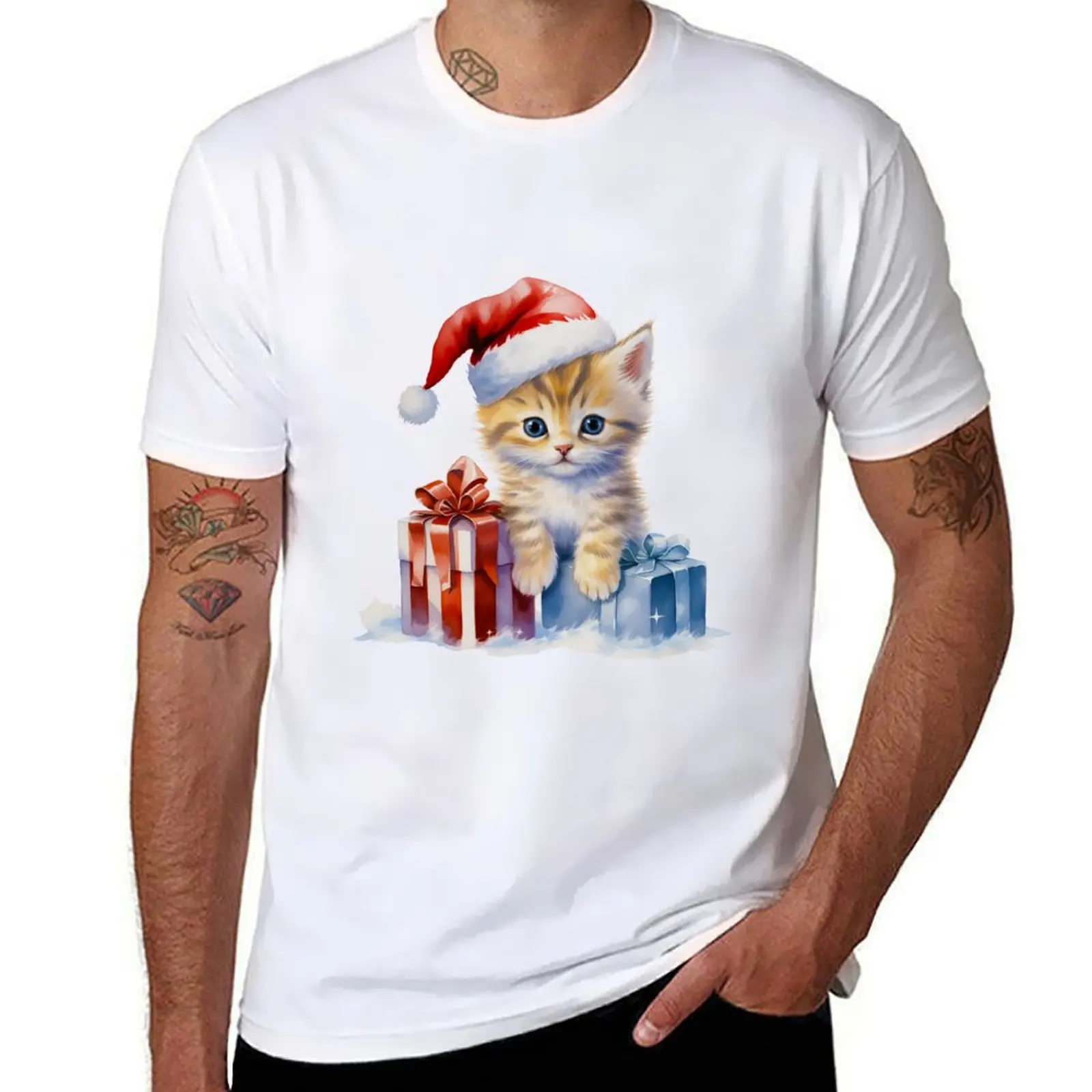 

Cute Christmas Cat T-Shirt tees luxury designer mens designer t shirt