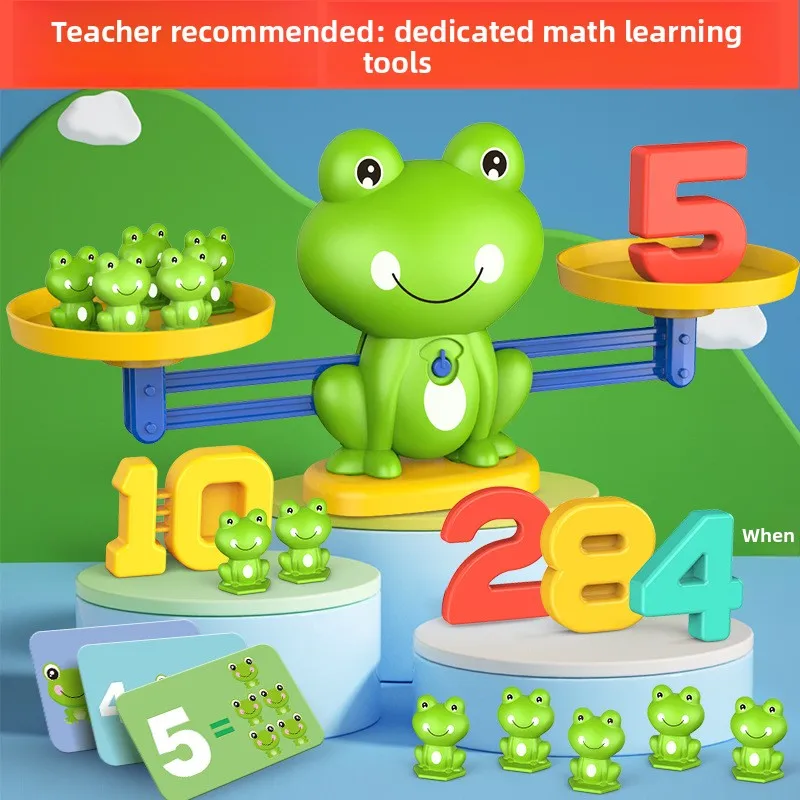 Frog Balance Scale Kids Educational Math Logic Thinking Training Game, Balance Scale Number Enlightenment Toy Wholesale