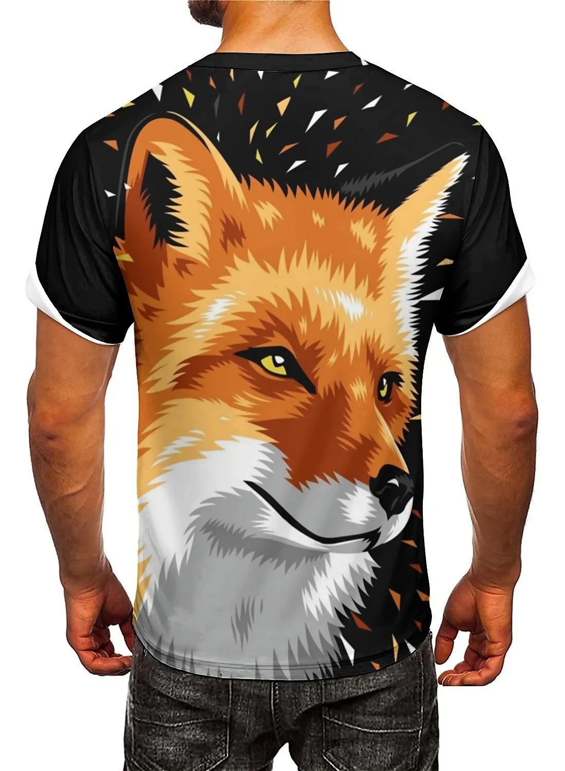 Harajuku style men's 3D print short-sleeved T-shirt, soft and comfortable fabric Comfortable fabric