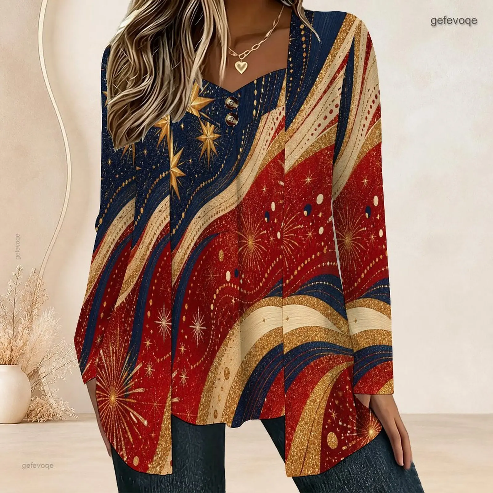 Women Fake Two Piece Long Sleeve Blouse Open Cardigan With Cami Top V Neck Button Detail Pleated Front Loose Tunic Oversize