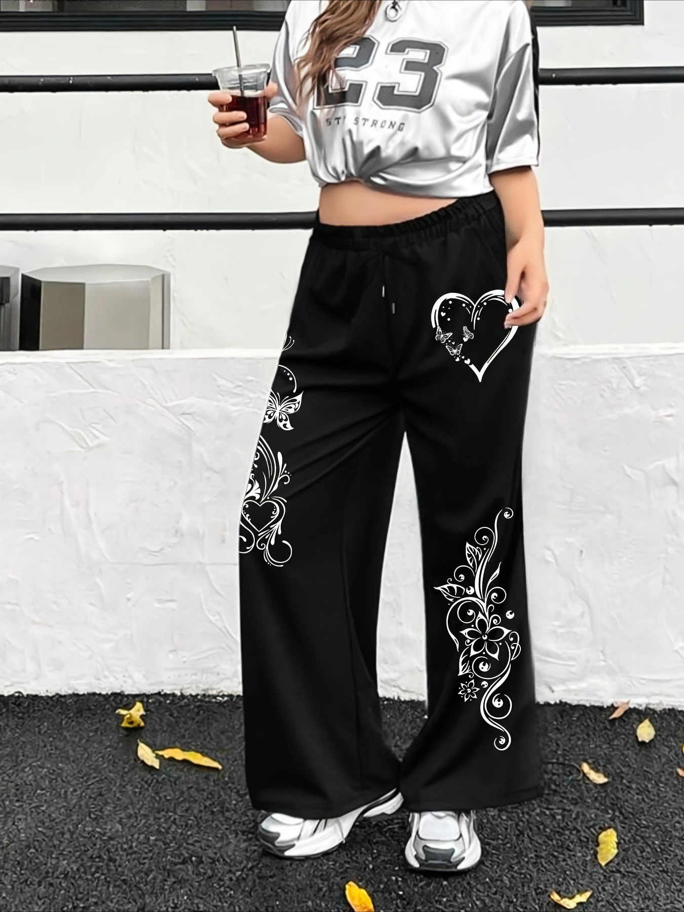 レディース ブラウン ジョガーパンツ - ドローストリングウエスト付きルーズフィットストレートレッグパンツ、日常使いとフォーマルな場にも使える滑り止めカジュアルパンツ