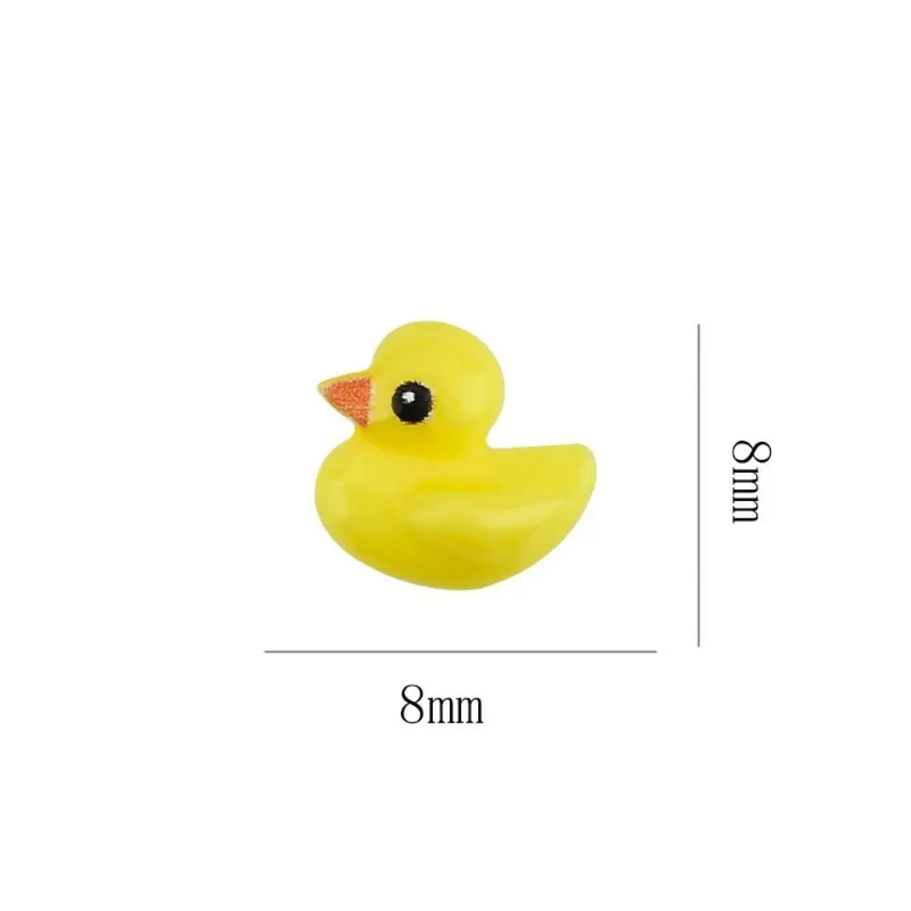 100pcs Flat Back Yellow Duck Resin Ornament Cartoon Cabochons Mini Duck Resin Patch Mini Duck Resin Figurines Nail Enhancement view 6