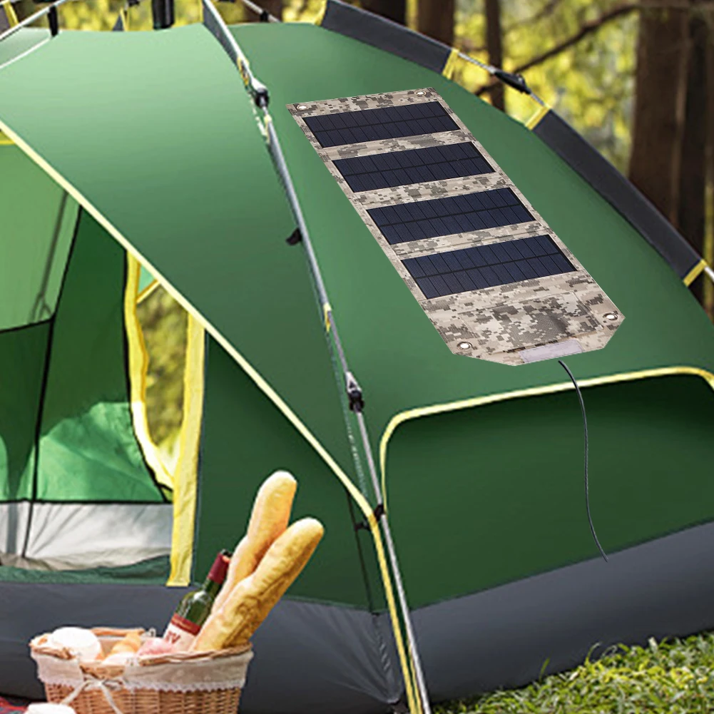 USB شاحن بطارية محمول IP67 مقاوم للماء 8 واط 5 فولت لوحة طاقة شمسية قابلة للطي لوحة طاقة شمسية قابلة للطي للتخييم في الهواء الطلق رحلة RV