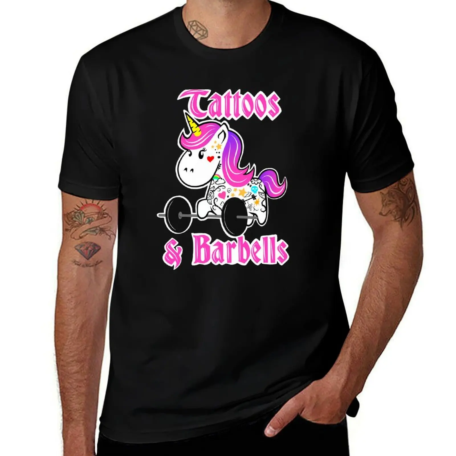 

Fitness girl design, barbell unicorn, tattoos and barbells T-Shirt t shirt personalised man t shirt heavy cotton T-Shirt