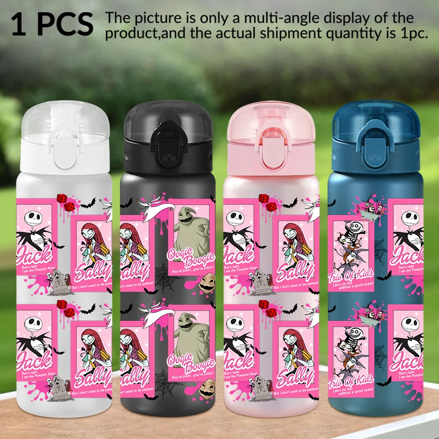 

1Pc Disney, Skull, Pumpkin King, 26oz Plastic Water Bottle Sports Water Cup with Lift Rope Birthday/Back To School Gift