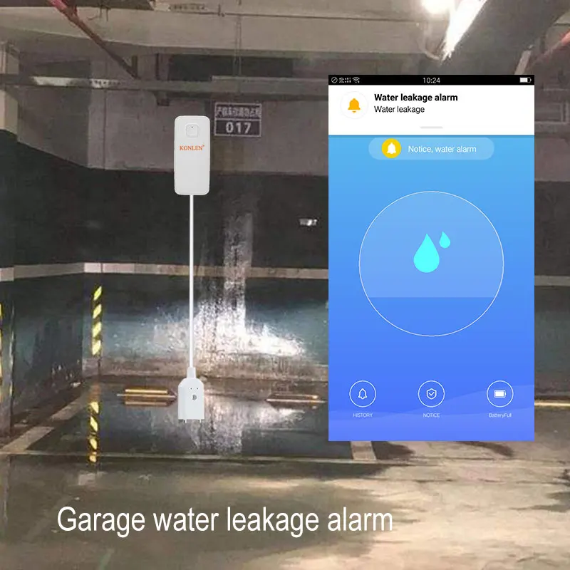 WIFI Water Leak Sensor Flood Leakage Level Buzzer Alarm Detector Tank Bathroom Overflow Home Protection Tuya Smart Life Alert