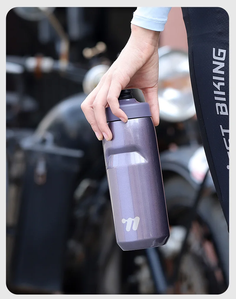 WEST BIKING Isolierte Fahrrad-Trinkflasche, kälteisolierend, 304 Edelstahl-Vakuumflasche, Doppeldeckel, für Rennrad und Mountainbike, zur Flüssigkeitszufuhr – Detail 20